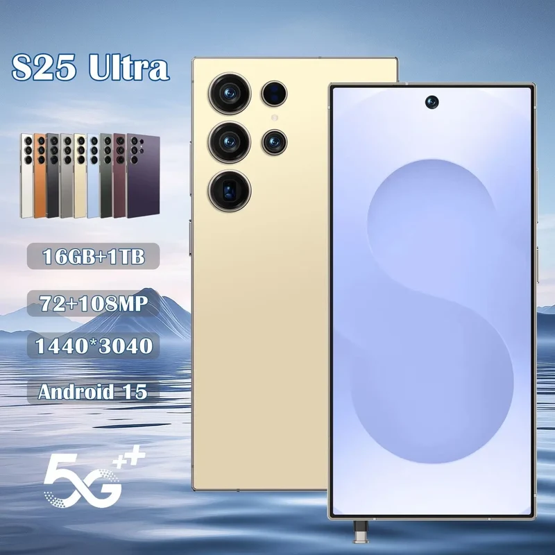 High Quality Best Selling S25 Ultra Original 2025 New Smartphone 16G+1TB Android Built-in Pen 5G Mobile Phone Global Telephone