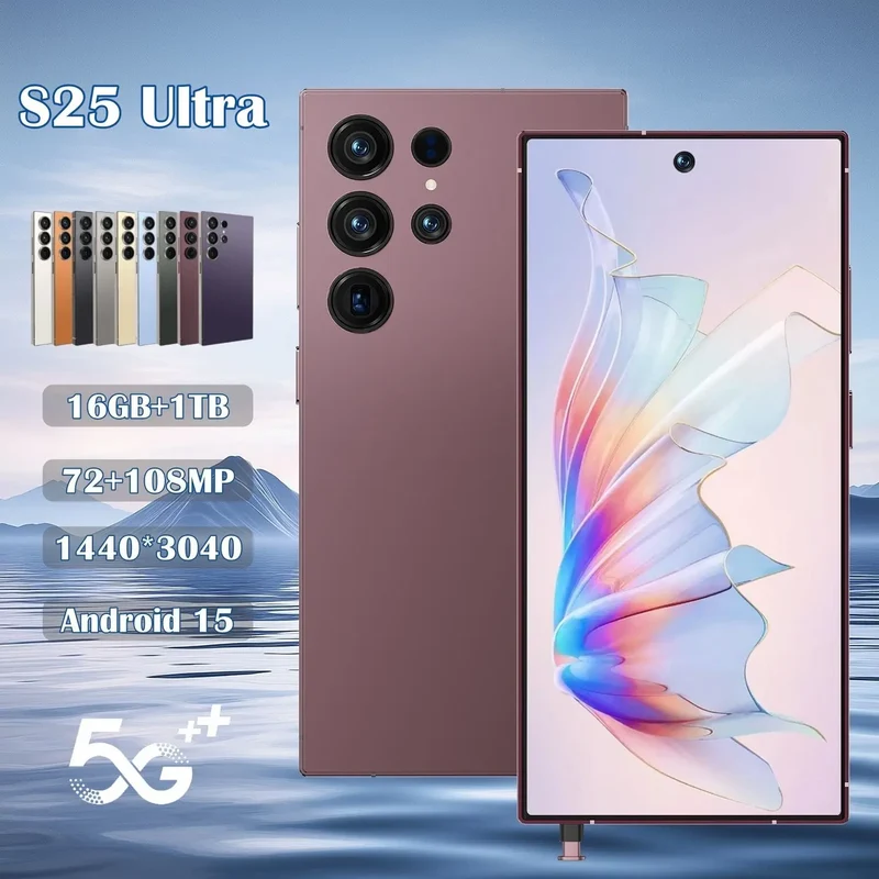 High Quality Best Selling S25 Ultra Original 2025 New Smartphone 16G+1TB Android Built-in Pen 5G Mobile Phone Global Telephone
