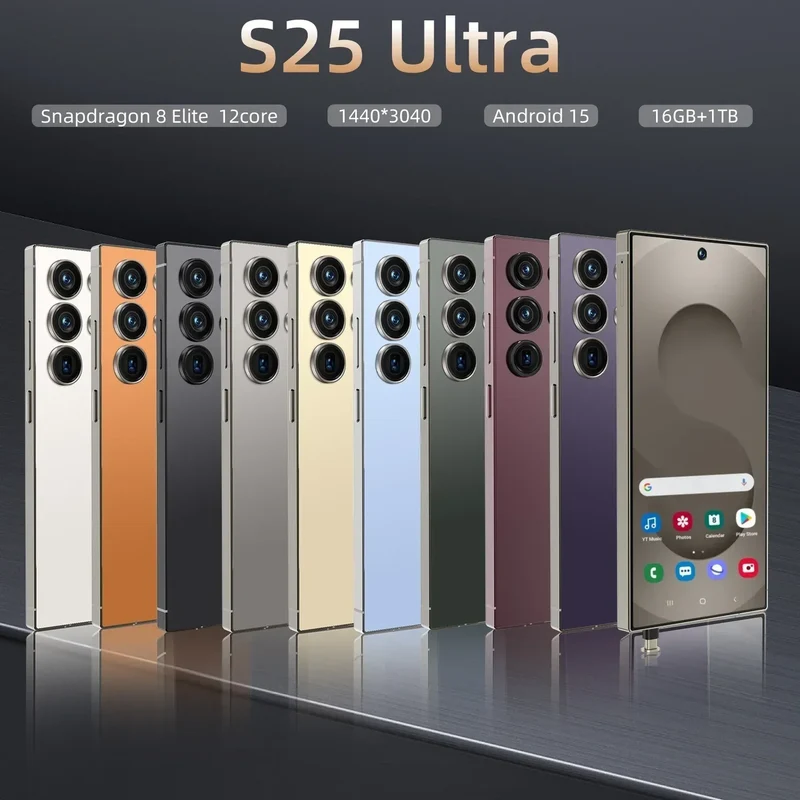 High Quality Best Selling S25 Ultra Original 2025 New Smartphone 16G+1TB Android Built-in Pen 5G Mobile Phone Global Telephone