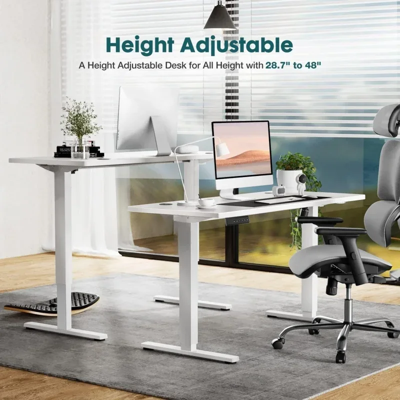 Electric Standing up Desk, Height Adjustable Electric Sit Stand Desk, Computer Desk Height Adjustable for Home Office Study Desk