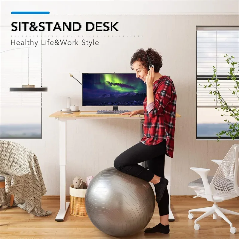 Electric Standing up Desk, Height Adjustable Electric Sit Stand Desk, Computer Desk Height Adjustable for Home Office Study Desk