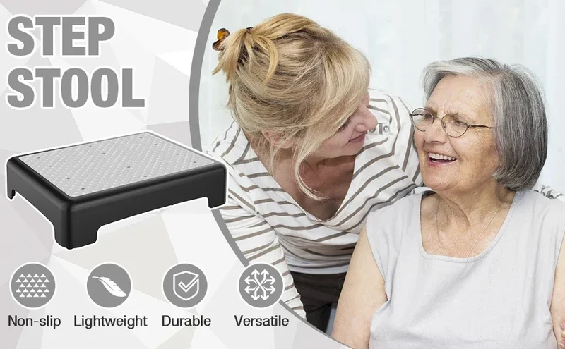 Mobility Step Stool, Non-Slip Step Platform Indoor and Outdoor, Portable Step Riser for Adults & Seniors, Safety Step for Car, B