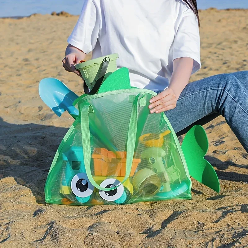 Mesh Beach Bag, Large Beach Tote Pocket for Family Pool Bag for Toys & Vacation Essentials, Beach Must Haves Toys Seashell Bags