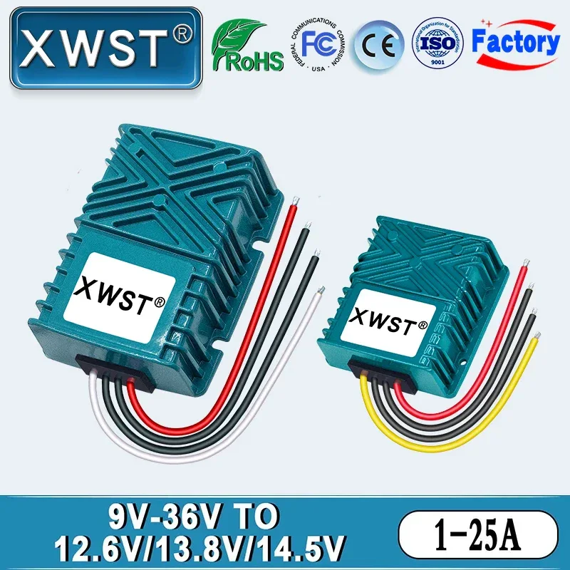 XWST DC DC 9-35V 12v 24v to 12.6v 13.8v 14.5v Constant Current 5A-25A CC Ternary Lithium Lithium Iron Phosphate Battery Charger