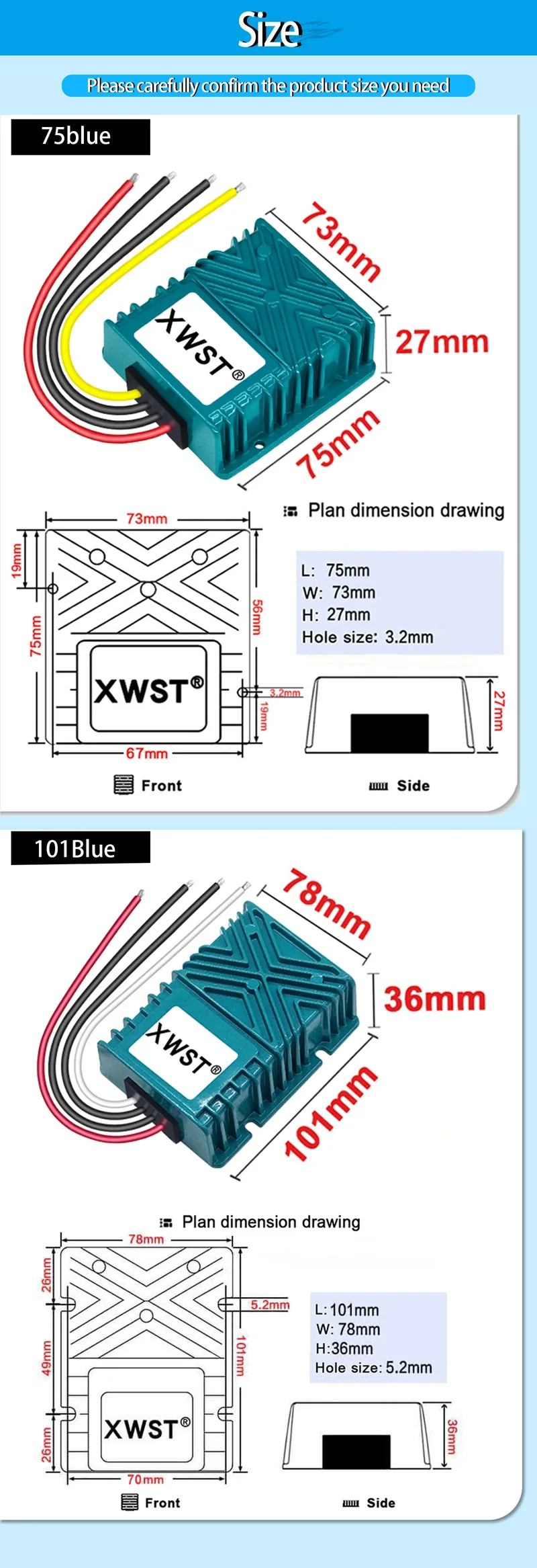 XWST DC DC 9-35V 12v 24v to 12.6v 13.8v 14.5v Constant Current 5A-25A CC Ternary Lithium Lithium Iron Phosphate Battery Charger
