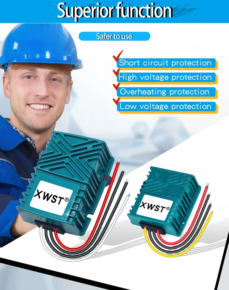 XWST DC DC 9-35V 12v 24v to 12.6v 13.8v 14.5v Constant Current 5A-25A CC Ternary Lithium Lithium Iron Phosphate Battery Charger