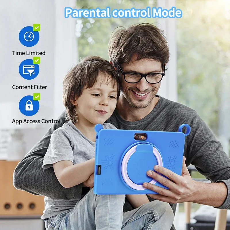New 5G WIFI Children's Learning 7.0-inch Tablet 4GB RAM 64GB ROM Quad Core Mini Tablet with Leather Case Supports Games 4000mAh