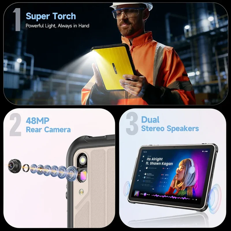[Built-in eSIM] Ulefone RugKing Pad 2 Pro Rugged Tablet 10200mAh 10.1"Up to 16GB RAM,256GB ROM Android 16 48MP 10.1" 4G Global