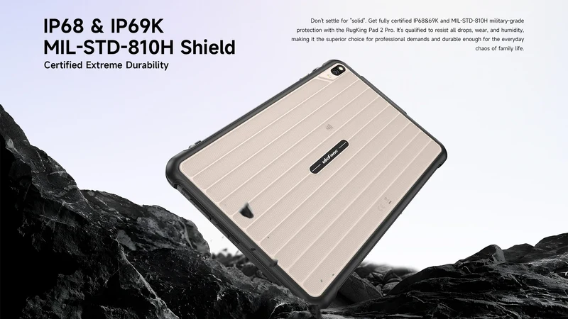[Built-in eSIM] Ulefone RugKing Pad 2 Pro Rugged Tablet 10200mAh 10.1"Up to 16GB RAM,256GB ROM Android 16 48MP 10.1" 4G Global