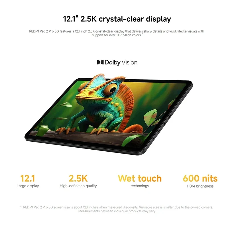 Global Version Xiaomi redmi pad 2 pro 5G 12.1 " 12000mAh Battery 8GB 256GB Flexible 5G connectivity 5G+eSIM Xiaomi HyperOS
