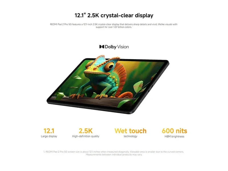 Global Version Xiaomi redmi pad 2 pro 5G 12.1 " 12000mAh Battery 8GB 256GB Flexible 5G connectivity 5G+eSIM Xiaomi HyperOS