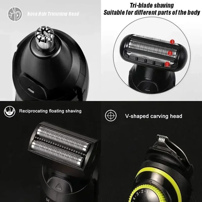 Hair Clipper Kemei KM-696 Multifunctional Trimmer for Men Electric Shaver for Men's Razor Nose 5 in 1 Professional Trimmer