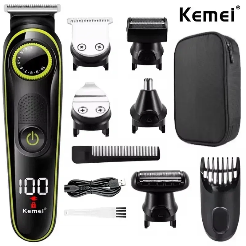 Hair Clipper Kemei KM-696 Multifunctional Trimmer for Men Electric Shaver for Men's Razor Nose 5 in 1 Professional Trimmer