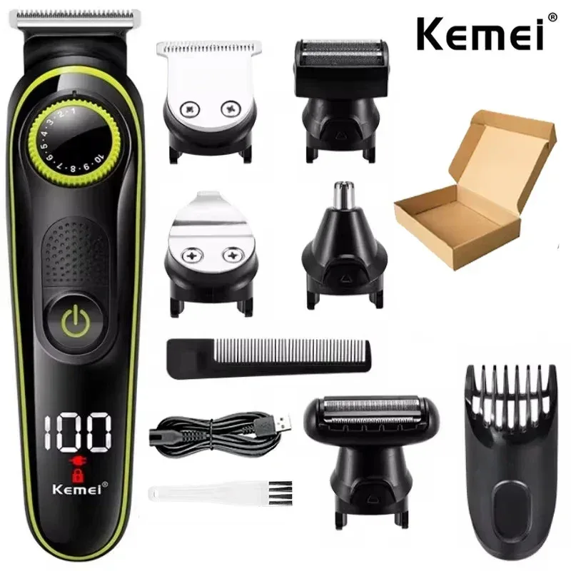 Hair Clipper Kemei KM-696 Multifunctional Trimmer for Men Electric Shaver for Men's Razor Nose 5 in 1 Professional Trimmer