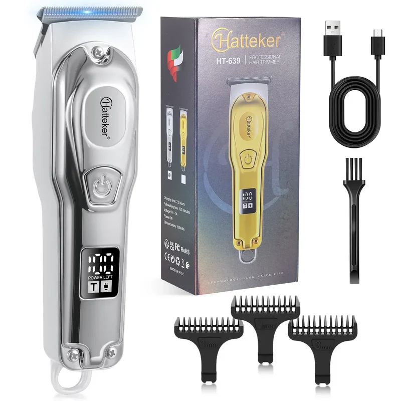 Professional Hair Clipper Ceramic Blade Male Hair Trimmer LED Display Haircut Machine USB charging