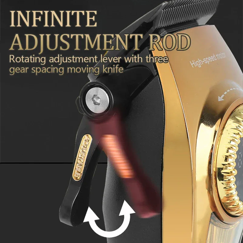 Kemei 1691 Professional Barber Cutting Machines Rotation Speed Adjustment LED Display Men's Hair Clipper Trimmer