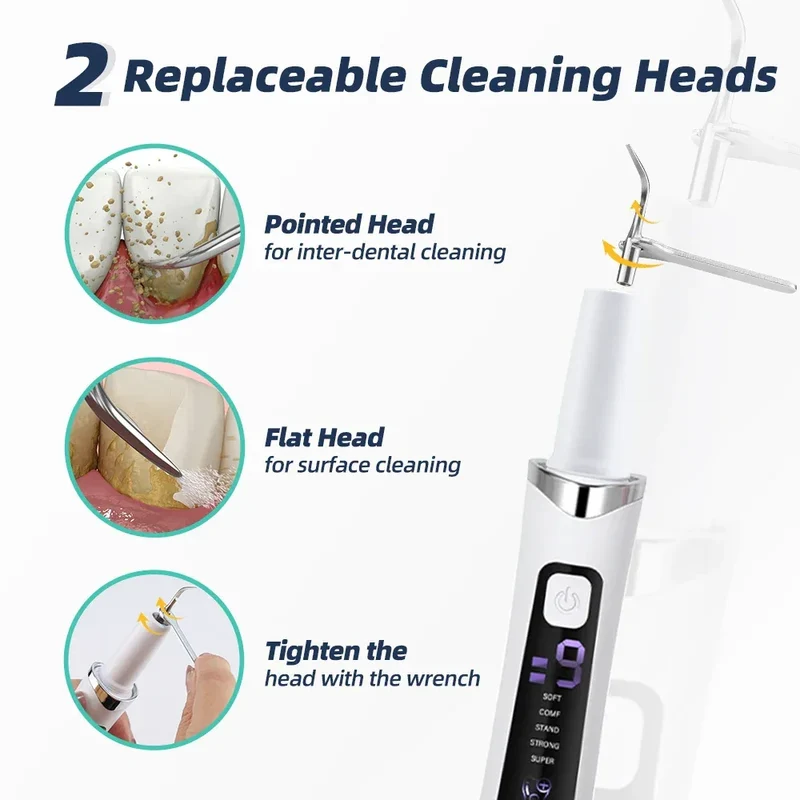 Ultrasonic Dental Scaler Tartar Remover 5 modes with LED Light Household Teeth Cleaning Tools Dental Cleaner Oral Care