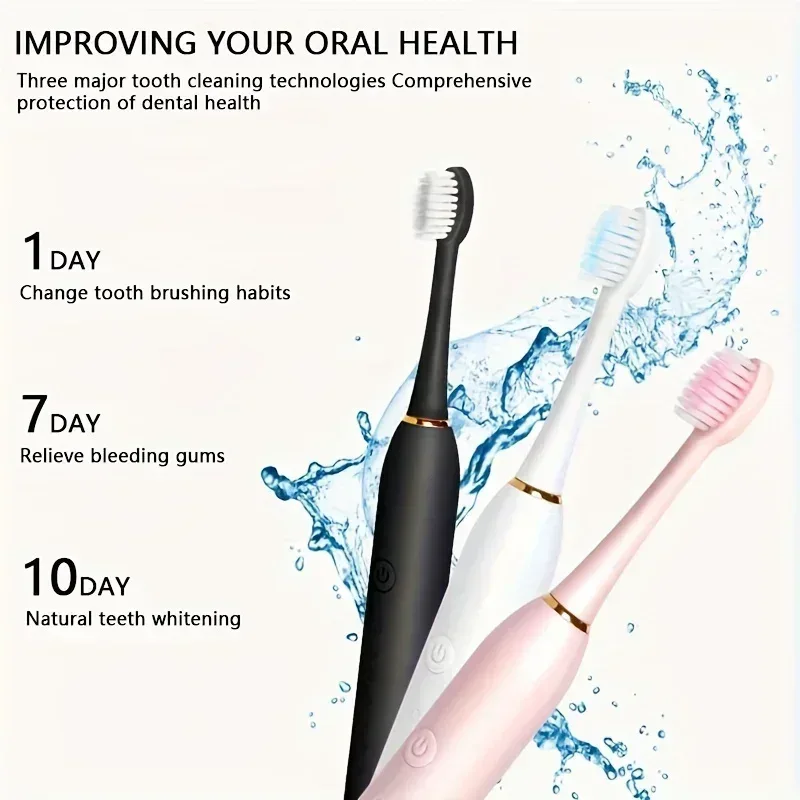 Electric Toothbrush Charging Six Speed Smart Sonic for Adults and Children with Ultra Fine Soft Bristles Waterproof Portable