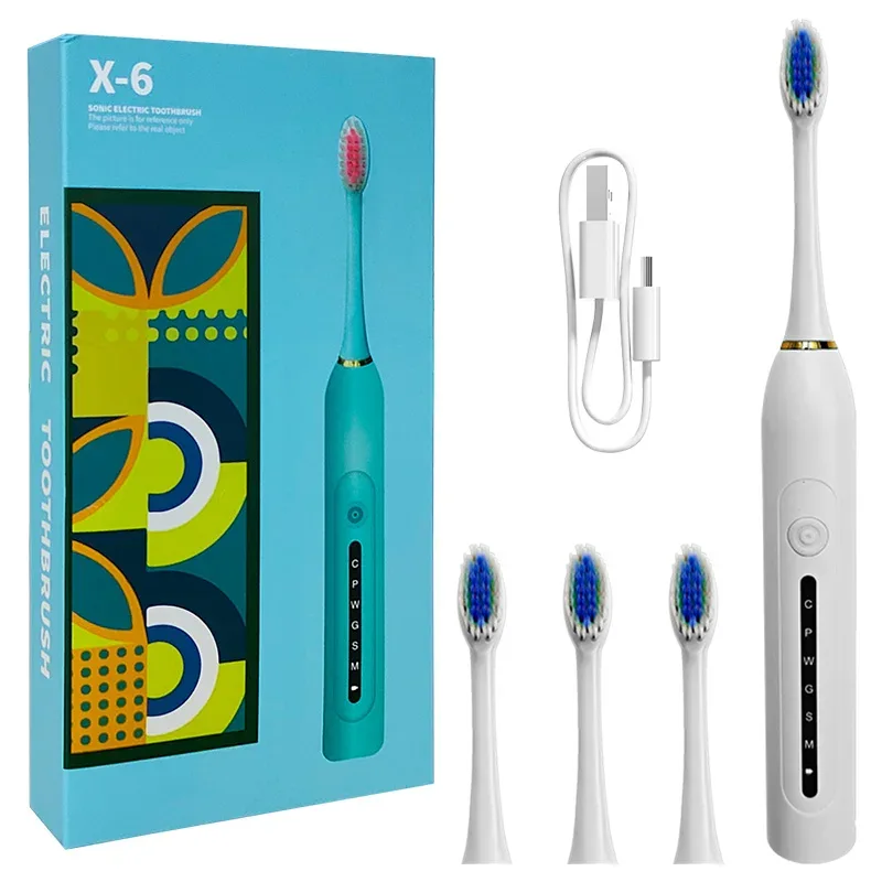 Electric Toothbrush Charging Six Speed Smart Sonic for Adults and Children with Ultra Fine Soft Bristles Waterproof Portable
