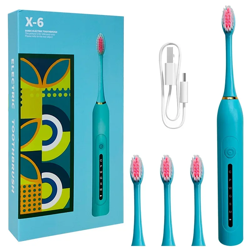 Electric Toothbrush Charging Six Speed Smart Sonic for Adults and Children with Ultra Fine Soft Bristles Waterproof Portable