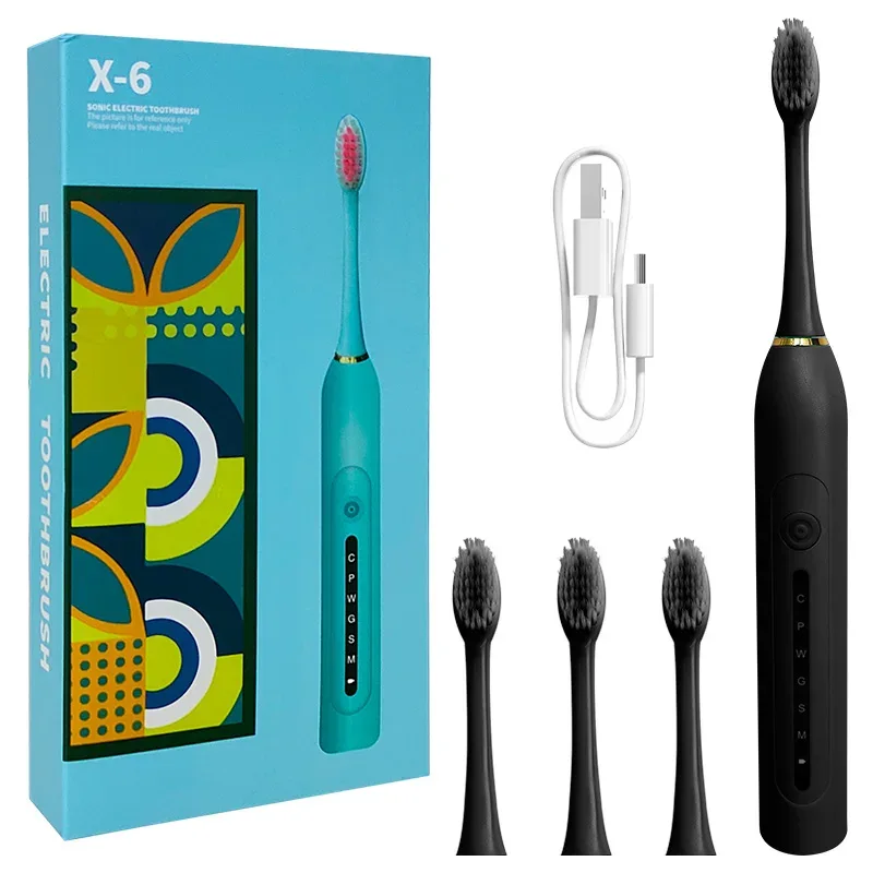 Electric Toothbrush Charging Six Speed Smart Sonic for Adults and Children with Ultra Fine Soft Bristles Waterproof Portable