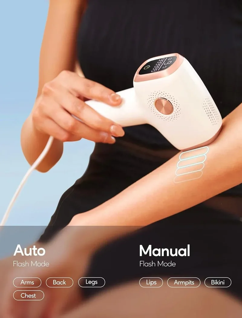 IPL Hair Removal with Ice Cooling Care Function for Women Permanent,999,999 Flashes Painless IPL Hair Remover Device