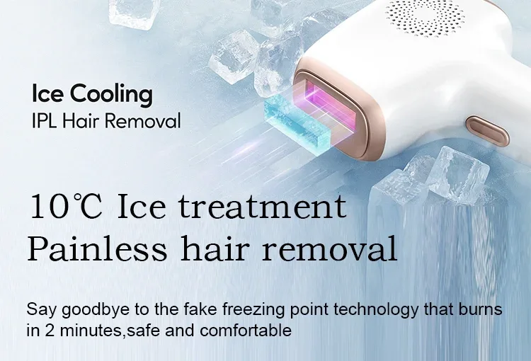 IPL Hair Removal with Ice Cooling Care Function for Women Permanent,999,999 Flashes Painless IPL Hair Remover Device