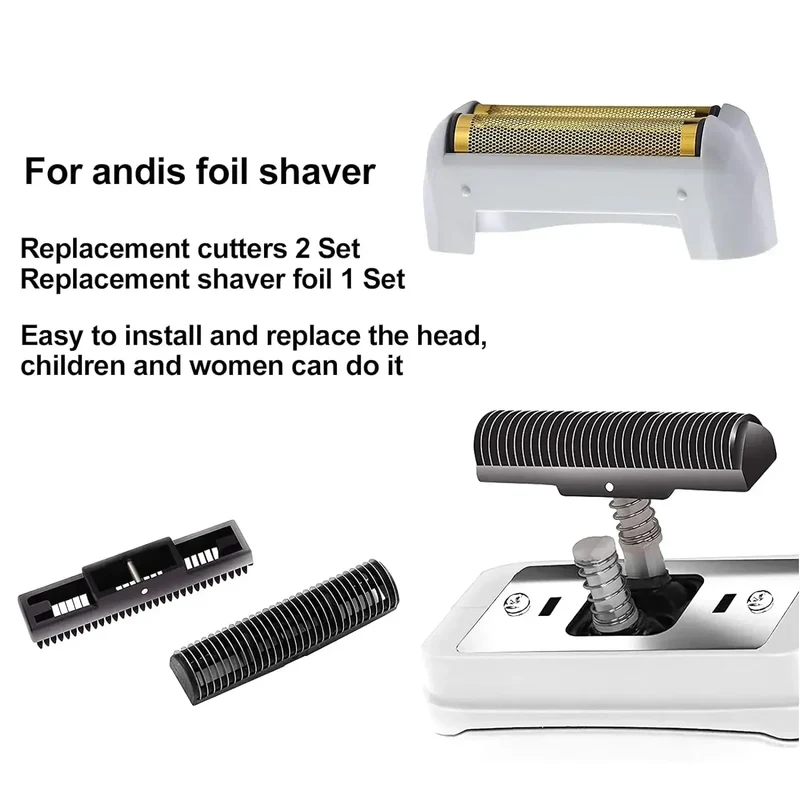 Electric Shaver Replacement Foil and Cutters Fit For Andis 17150(TS-1)，17155，17200 Replacement Accessories Head Blade