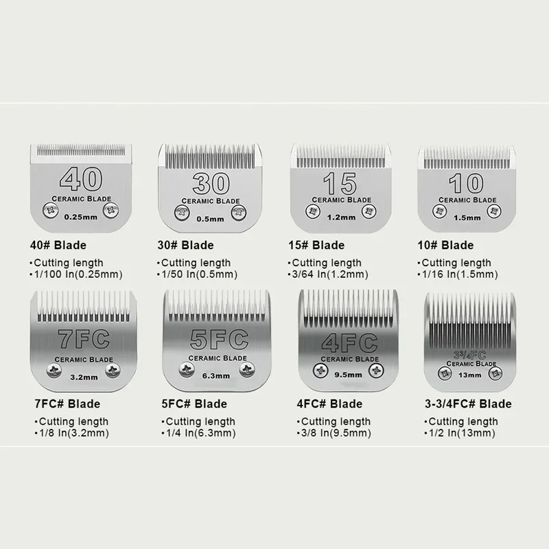 Pet Dog Cat Detachable Ceramic Blade Compatible with Andis,Oster A5 & 76,Wahl KM 10 Series Animals Grooming Clippers