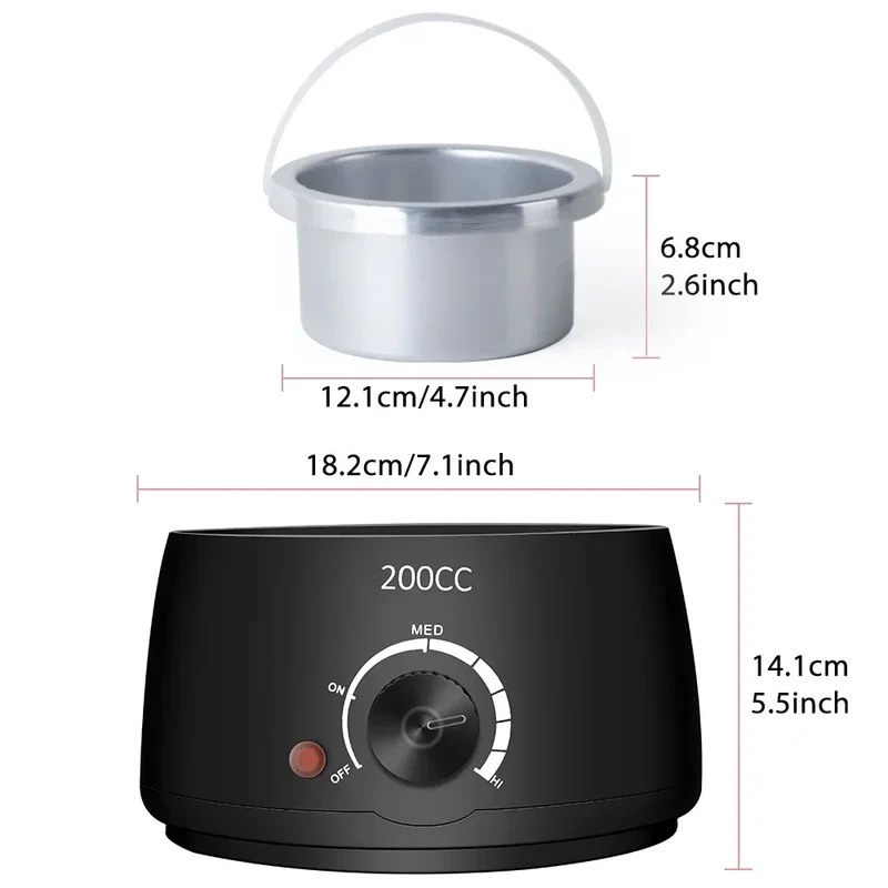 200CC Wax Heater Warmer Hair Removal Machine For Hand Foot Body SPA Epilator Paraffin Wax Pot +Wax Beans + Wood Sticks