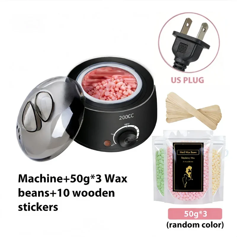 200CC Wax Heater Warmer Hair Removal Machine For Hand Foot Body SPA Epilator Paraffin Wax Pot +Wax Beans + Wood Sticks