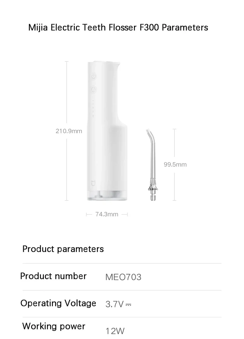 New MIJIA Portable Oral Irrigator F300 Dental Water Jet Water Flosser Teeth Whitening Bucal Tooth Cleaner Waterpulse MEO703