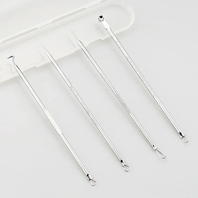4Pcs Blackhead Removal Needles Black Dots Cleaner Stainless Steel Spot Extractor Acne Treatment Needle Face Clean Care Tool