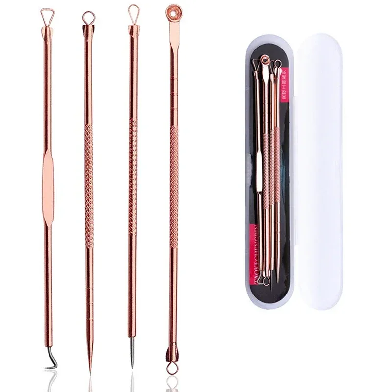 4Pcs Blackhead Removal Needles Black Dots Cleaner Stainless Steel Spot Extractor Acne Treatment Needle Face Clean Care Tool