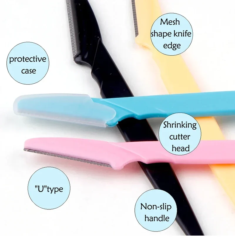 3/4/10Pcs Eyebrow Trimmer Blade Shaver Portable Face Razor Eye Brow Epilation Hair Removal Cutters Safety Razor Woman Makeup