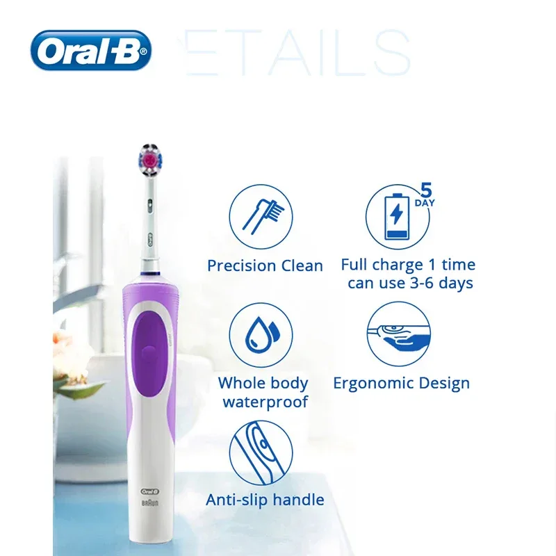 Oral B Electric Toothbrush Vitality Model Tooth Brush D12 Rotation Clean Teeth Rechargeable Brush Removel Plaque White Teeth
