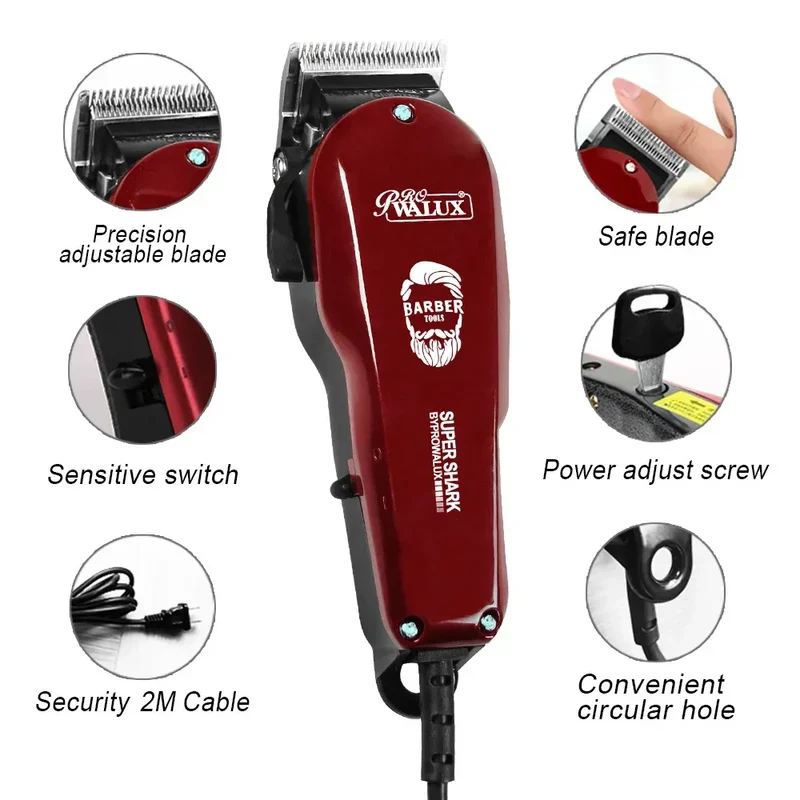Adjustable Professional Corded Hair Clipper Hair Trimmer For Men 10W Electric Powerful Barber Shop Haircut Machine Tapering