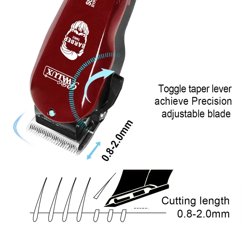 Adjustable Professional Corded Hair Clipper Hair Trimmer For Men 10W Electric Powerful Barber Shop Haircut Machine Tapering