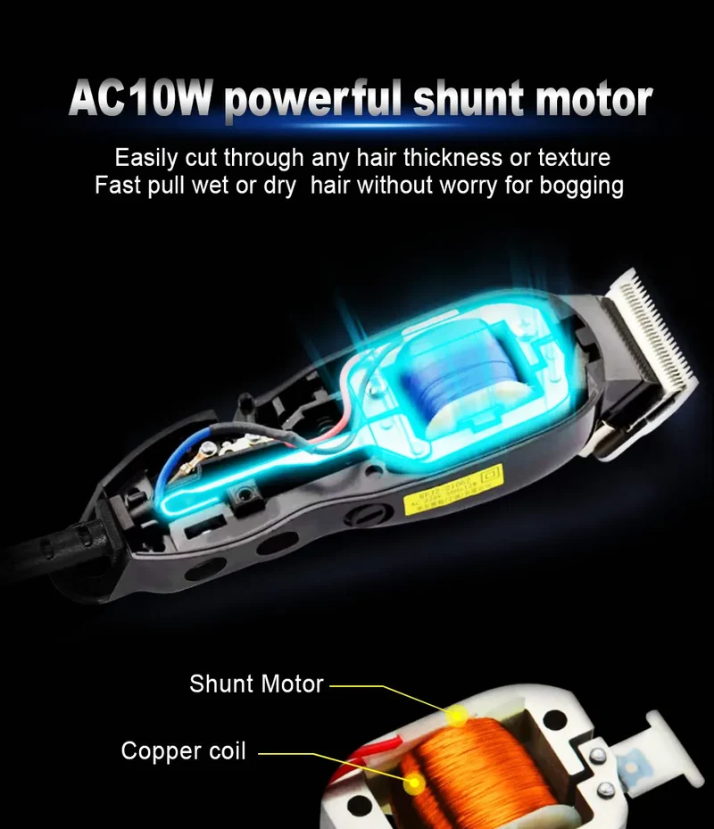 Adjustable Professional Corded Hair Clipper Hair Trimmer For Men 10W Electric Powerful Barber Shop Haircut Machine Tapering