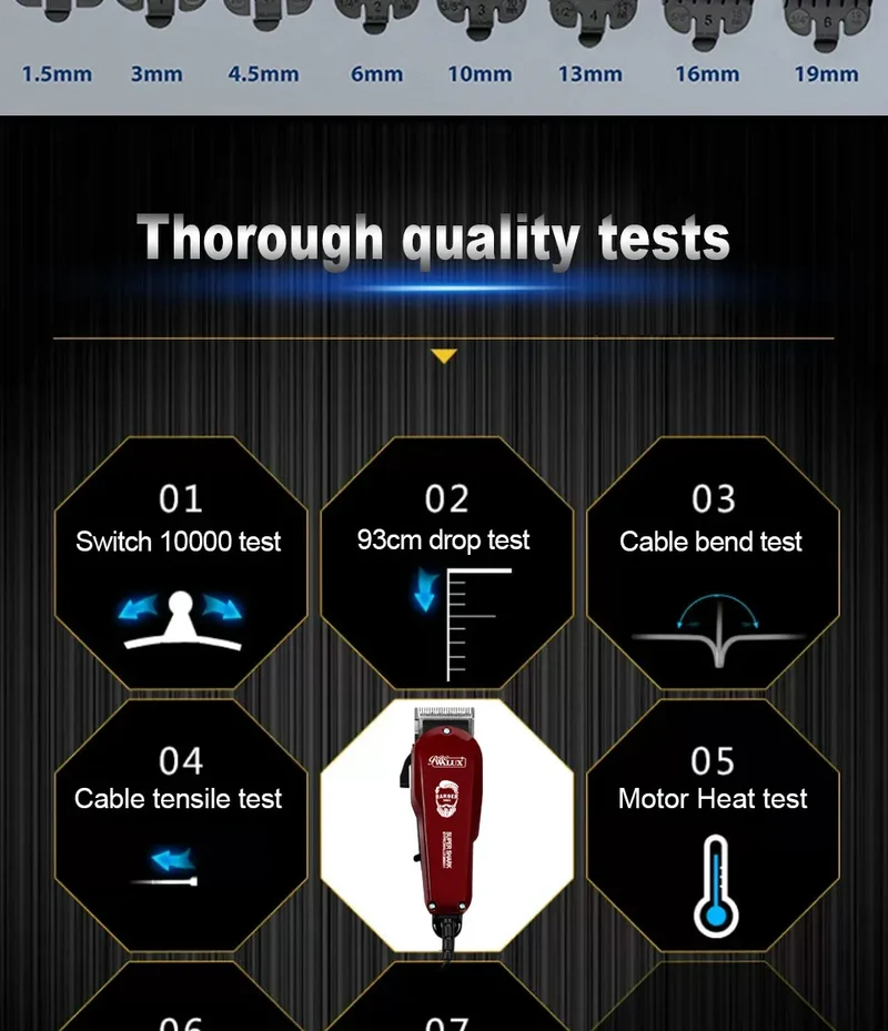Adjustable Professional Corded Hair Clipper Hair Trimmer For Men 10W Electric Powerful Barber Shop Haircut Machine Tapering