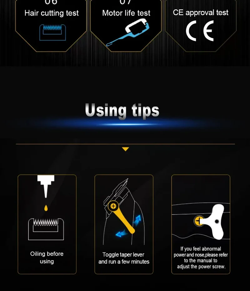 Adjustable Professional Corded Hair Clipper Hair Trimmer For Men 10W Electric Powerful Barber Shop Haircut Machine Tapering