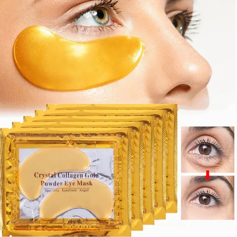 Gold Moisturizing Crystal Collagen Eye Mask Anti-Wrinkle Anti Aging Fade Dark Circles Skin Care Patch Dilute Fine Lines Mask