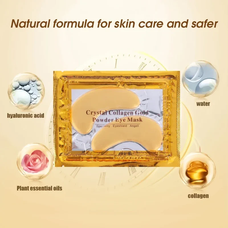 Gold Moisturizing Crystal Collagen Eye Mask Anti-Wrinkle Anti Aging Fade Dark Circles Skin Care Patch Dilute Fine Lines Mask