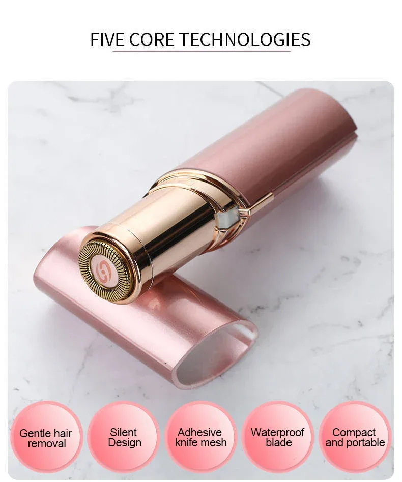 Lipstick-Shaped Electric Hair Remover Eyebrow Shaper Women's Hair Removal Device Mini Facial Hair Removal Instrument Face Hair
