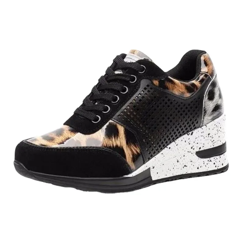 2025 Wedge Sneakers Mesh Platform Shoes Solid Color Thick Bottom Zipper Vulcanized Shoes for Women's Sneakers Zapatos De Mujer