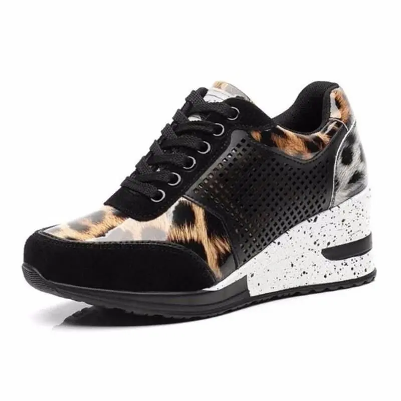 2025 Wedge Sneakers Mesh Platform Shoes Solid Color Thick Bottom Zipper Vulcanized Shoes for Women's Sneakers Zapatos De Mujer