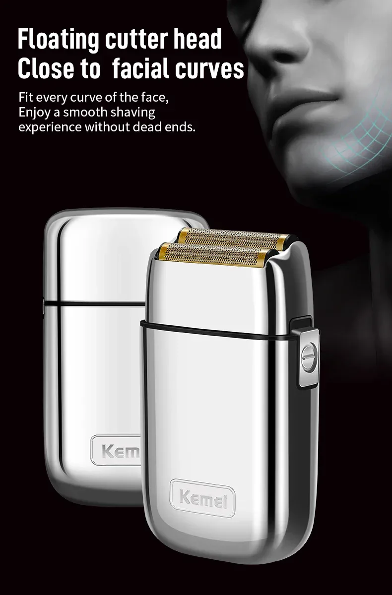 Kemei Tx1 Rechargeable Metal Housing Pro Electric Shaver For Men Hair Beard Electric Razor Bald Shaving Machine Finishing Fade