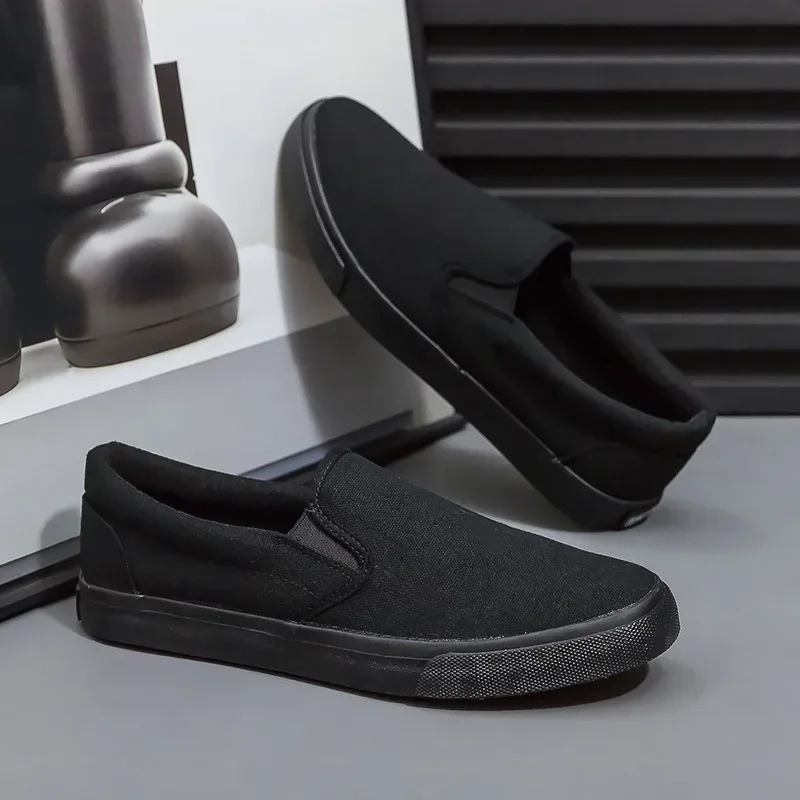 Hand-Painted Canvas Shoes Elastic Unisex Spring 2025 Style Korean Version Flat Heel Breathable Cotton Lined All-Season Footwear