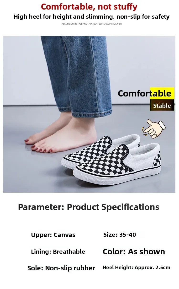Hand-Painted Canvas Shoes Elastic Unisex Spring 2025 Style Korean Version Flat Heel Breathable Cotton Lined All-Season Footwear