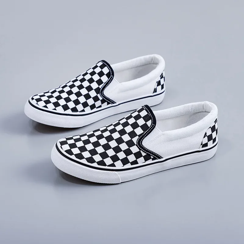 Hand-Painted Canvas Shoes Elastic Unisex Spring 2025 Style Korean Version Flat Heel Breathable Cotton Lined All-Season Footwear